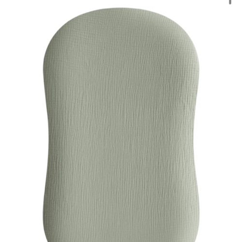 Konssy Muslin Baby Lounger Cover 1 Pack, 100% Cotton Newborn Lounger Sheets, Soft and Breathable Baby Nest Slipcover, Cover Only (Fog Green)