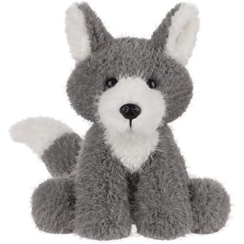 Apricot Lamb Curious Wolf Plush Stuffed Animals for Kids, Soft Cute Plush Toys for Baby Girl and Boy, Fluffy Curious Wolf Grey 7.5 Inches