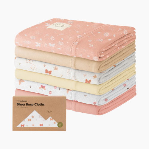 KeaBabies Shea Burp Cloths (6 Pack) - Butterflies