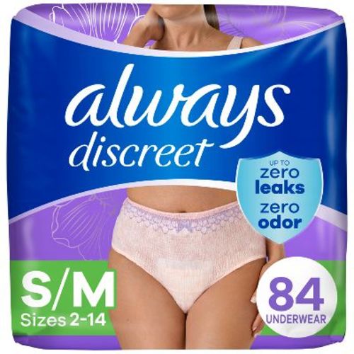 Always Discreet Adult Postpartum Incontinence Underwear for Women - Maximum Protection - S/M - 19ct