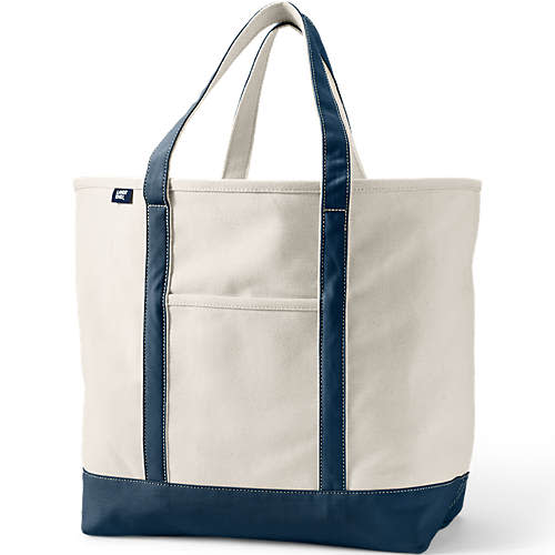 Medium Natural 5 Pocket Open Top Canvas Tote Bag | Lands' End