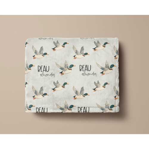 Duck Blanket With Name Blanket For Baby Shower Gift Newborn Mallard Duck Theme Nursery Toddler Blanket Birthday Gift Duck Name Blanket Gift
