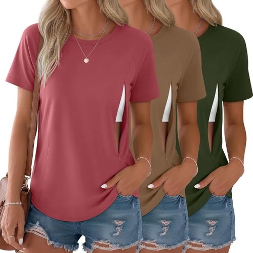 3 Pack Womens Nursing Tops, Size Sm