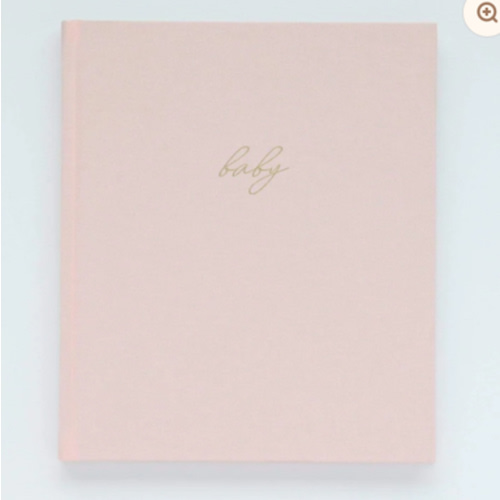 Linen Baby Book - Blush