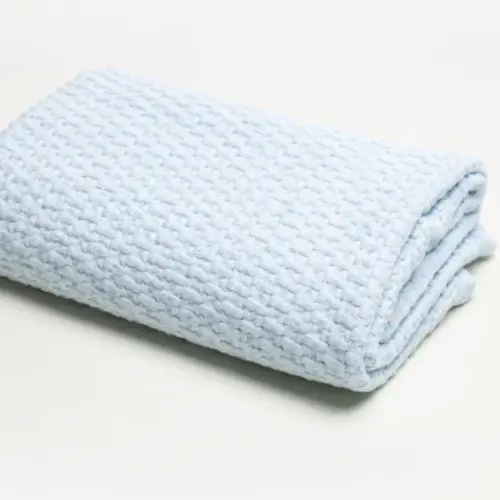 Baby Stonewashed Basket Weave with Binding-Blue