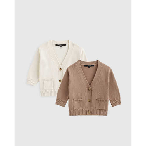 100% Organic Cotton Oversized V-Neck Cardigan 2-Pack - Baby