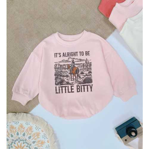 It’s Alright To Be Little Bitty Bubble Romper, Funny Cowgirl bodysuit, Baby Outfit, Highland Cowgirl, Western Coutry, Baby shower Gift