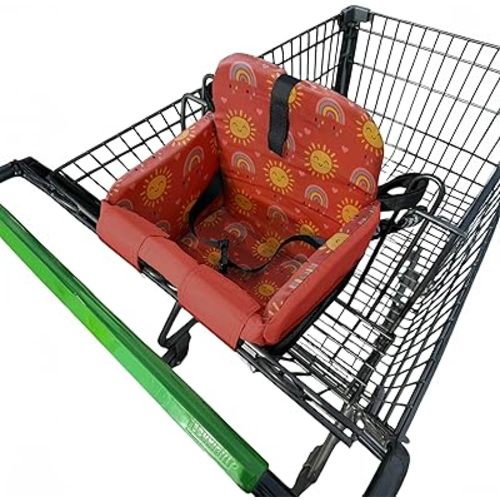 Shopping Cart Cover for Baby, High Chair Cover, Grocery Cart Cover, Cart Seat Cover for Baby, Shopping Cart Seat (Sun Rainbows)
