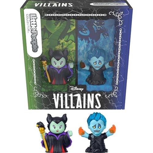 Little People Collector Disney Villains Maleficent & Hades Special Edition Set for Movie Fans, 2 Figures in a Display Package