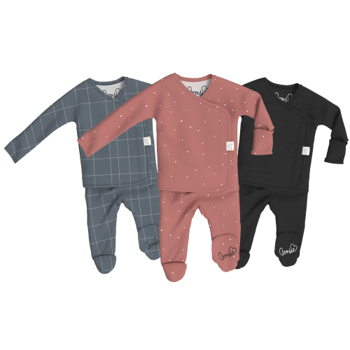 Baby Bundle Footie - Mint Twist + Avocado Twin Pack – Bonsie Skin to Skin Babywear