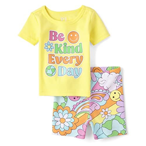 The Children's Place girls Short Sleeve Top and Shorts Pajama Sets