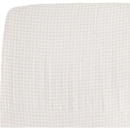 Cotton Muslin Crib Sheet, Tan Gingham - Little Unicorn | Maisonette