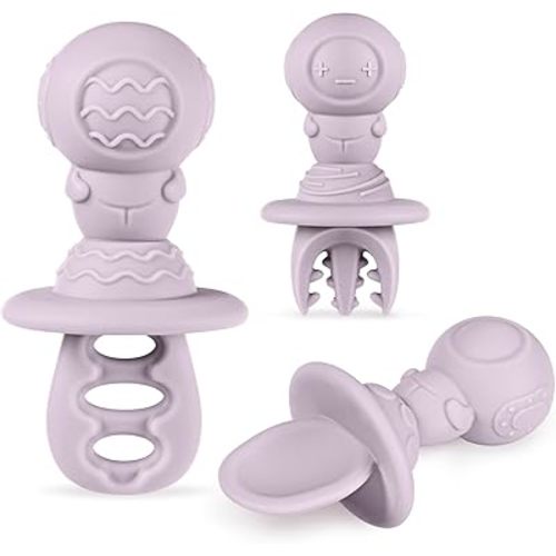 haakaa First-Stage Self-Feeding Baby Spoon Set, 6+ Months, Soft Silicone Easy-Grip Training Spoons, Anti-Choke Design, Fork Included for Later Stages, for Baby-Led Weaning