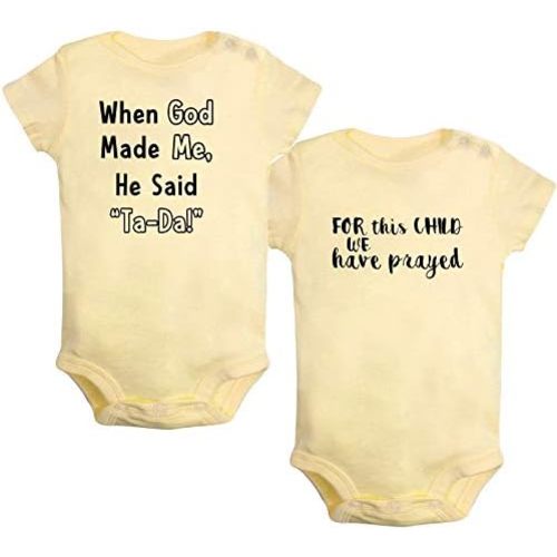 iDzn Pack of 2, When God Made Me He Said Ta-Da Funny Rompers Baby Bodysuit Infant Jumpsuit