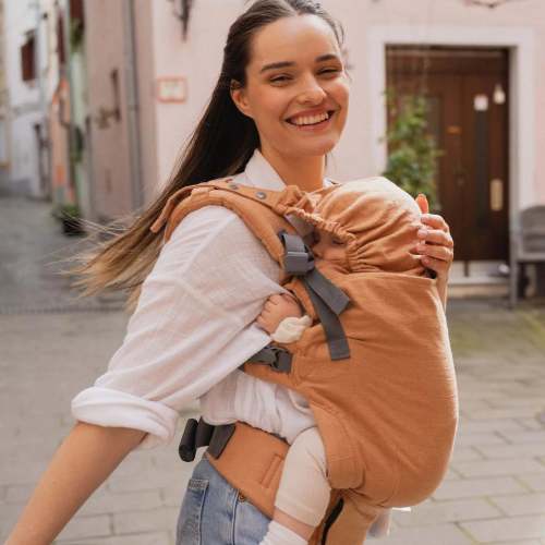 Boba X Linen Baby Carrier in Rye Brown