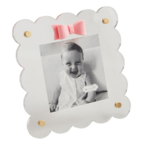 Charming Square Acrylic Bow Frame – 4" x 6" | Mud Pie