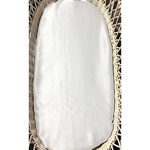 Cozysilk Silk Bassinet Sheets for Baby, 100% Mulberry Silk Fitted Sheet, Great for Baby Hair Soft Silky Sheet for Bassinet Pad Mattress for Newborn and Infant (White, 32"x16"x4")