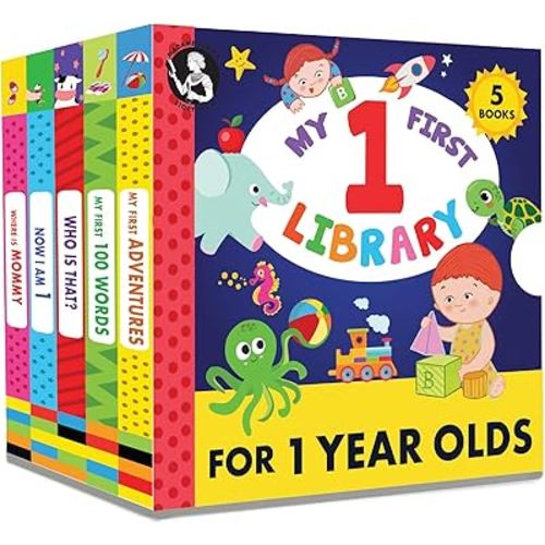 Madame Curie’s My 1 Year Old Library | Baby Toys, Gifts for Ages 12-18-24 Months | Best Toddler Board Books | Newborn Girl & Boy, Infant Toys