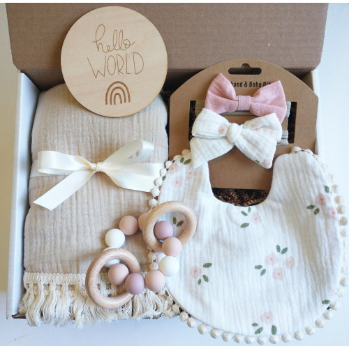 Baby Girl Gift, Baby Girl Swaddle, Baby Girl Blanket, Shower Gift, New Baby Girl Gift, Baby Gift Box, Baby Gift Set, Welcome Baby Gift