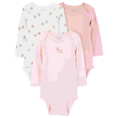 Carters Baby Girl Bodysuits - Pink Chicken Prints