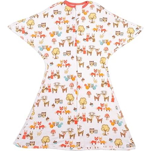 SleepingBaby Zipadee-Zip Transition Swaddle - Cozy Baby Swaddle Blanket with Zipper Convenience - Roomy Wearable Blanket for Easy Diaper Changes - Woodlands, Small (4-8 Month)