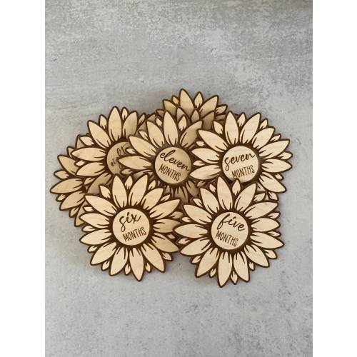 Baby milestone markers, flower milestone, boho milestone, sunflower milestone, boho baby decor, boho baby announcement, flower baby announce