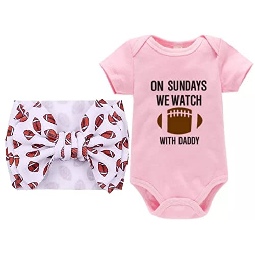 J&J Boutiques Football Onesie & 7" Bow Headwrap
