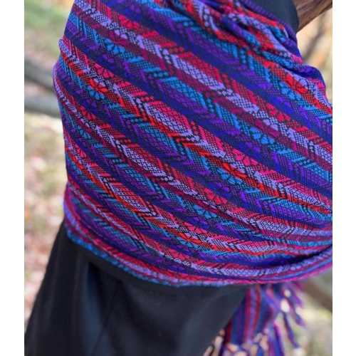 Loom Woven Mexican Rebozo Shawl: Cotton Blend Scarf