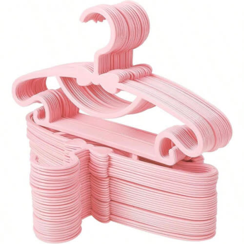 30pcs Bow Hanging Clips Plastic Baby Hangers, Non-Slip Newborn Infant Closet Clothes Organizer For Baby/Toddler Apparel, Ultra-Thin