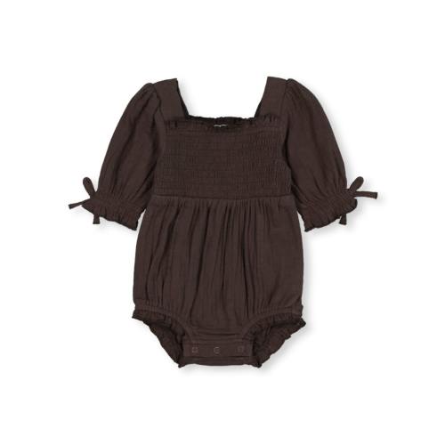 Medium Brown Baby Shirred Romper | Best&Less™ Online