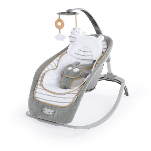 Ingenuity Boutique Collection Vibrating Rocking Seat with Premium Fabric - Bella Teddy, Unisex, Newborn and up
