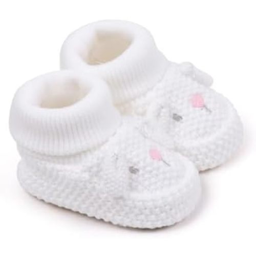 Infant Baby Boys Girls Knitted Booties Soft Cute First Walking Socks Winter Comfortable Warm Indoor Shoes 0-12M