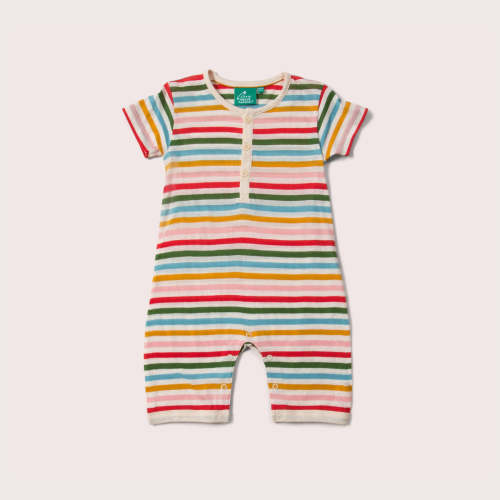 Rainbow Striped Organic Romper Playsuit
