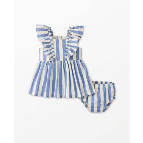 Baby Flutter Sleeve Linen Dress & Bloomers Set | 0-3 Months | Hanna Andersson