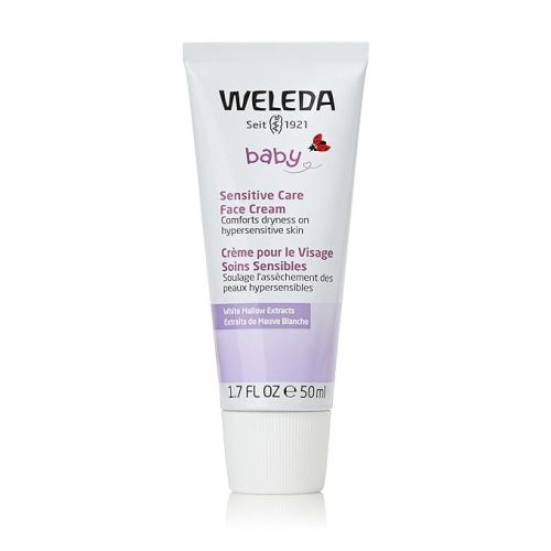 Weleda Baby Sensitive Care Face Cream, 1.7 Fluid Ounce, Plant Rich Moisturizer with White Mallow, Pansy and Sweet Almond Oil
