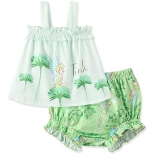 Disney Princess Baby Girl Clothes: Floral Sleeveless Ruffle Tunic Top & Bloomer Diaper Cover Set Newborn Summer Outfits