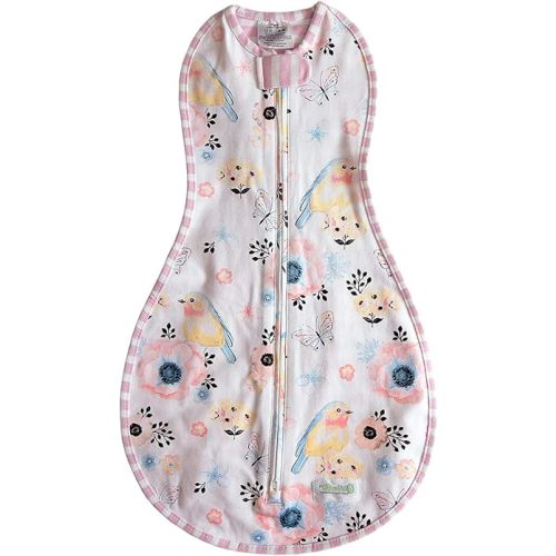 Woombie Grow with Me Baby Swaddle, Convertible Swaddle Fits 0-9 Months, Expands to Wearable Blanket Up to 18 Months, Birds & Stripes