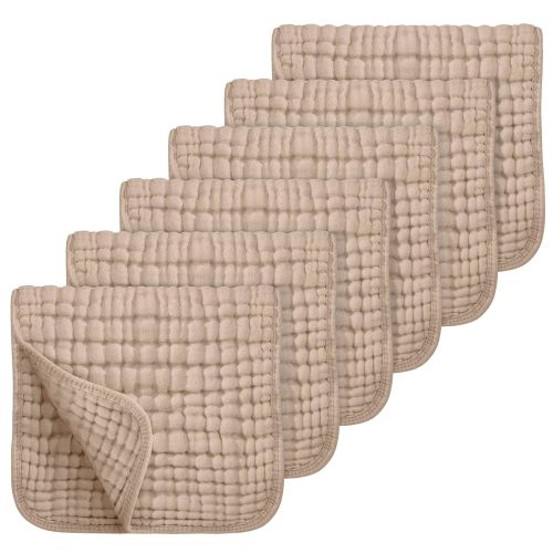 6PCS Muslin Burp Cloths Large 20''x10'' Extra Soft and Absorbent 6 Pack Baby Burping Cloth for Boys Girls