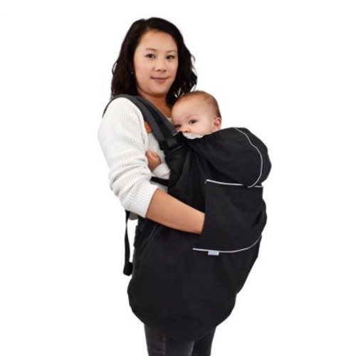 Jan & Jul Waterproof Baby Carrier with Hood and Pockets for Toddler, Black
