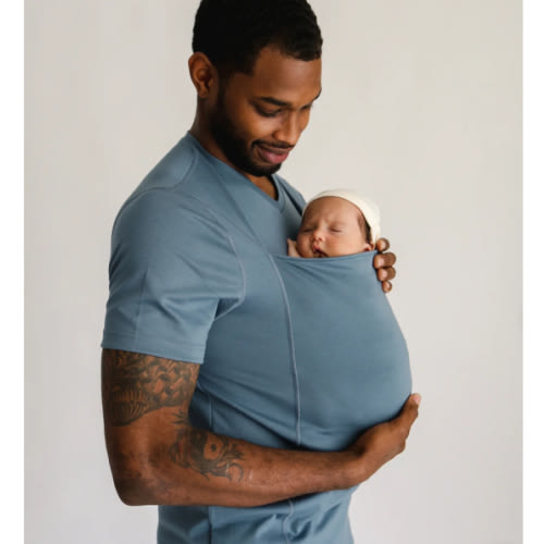 Lalabu Dad Shirt | Original Babywearing T-Shirt with Kangaroo Pouch | Baby Wrap Carrier for Newborns & Infants | Baby Wrap Carrier for Newborns | Essential for new Dads