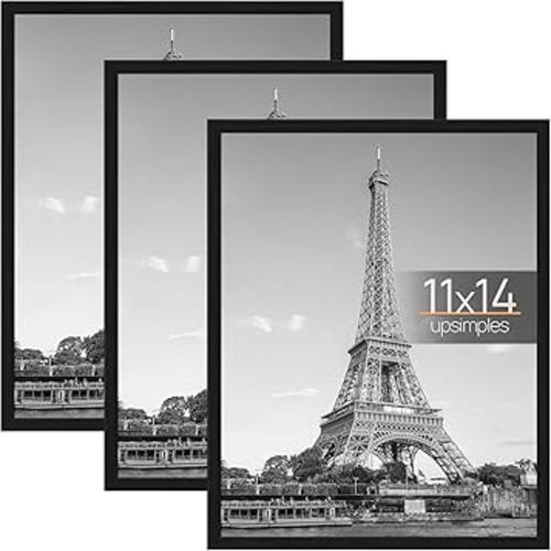 Amazon.com: upsimples 11x14 Picture Frame Black 3 Pack, Scratch-Proof Poster Frames 11 x 14 for Photo Gallery - Slide-In Strips, Horizontal or Vertical Wall Mounting : Home & Kitchen