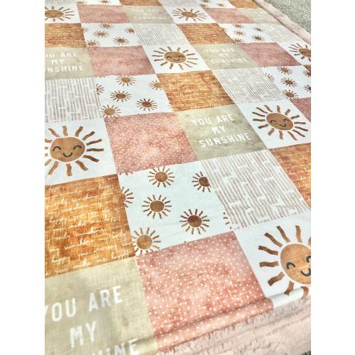 You Are My Sunshine Faux Quilt Baby Blanket