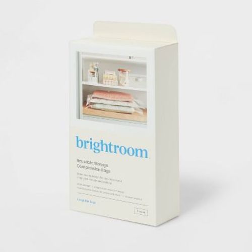 Large 3pc Compression Bags Clear - Brightroom™: Vacuum Seal Storage For Clothes & Bedding, Space Saver, Bpa-free
