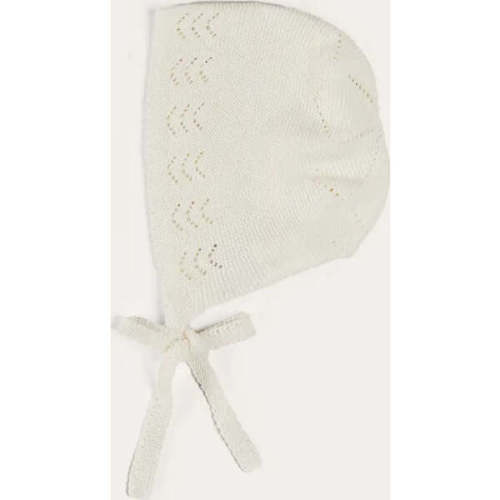 Openwork Cotton Knitted Bonnet in Cream - Pepa London | Maisonette