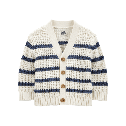 Baby Striped Button-Front Sweater Knit Cardigan - Cream - OshKosh | Carter's