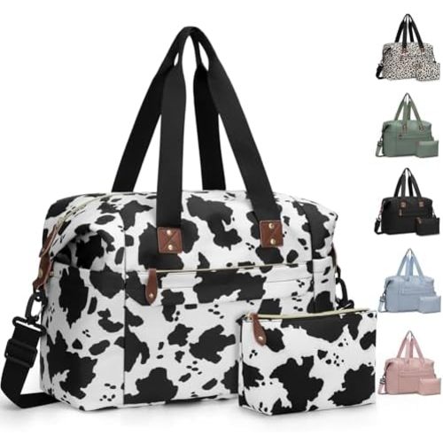 Travel Duffle Bag, Waterproof Weekender Overnight Hospital Bags for Women Men with Toiletry Bag Lightweight Carry on Personal Item Duffle Gym Bag for Travel, Airplanes, Sports