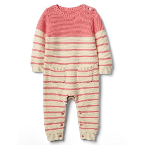 Baby Brannan Stripe One-Piece in pink heather, size: 3-6 M