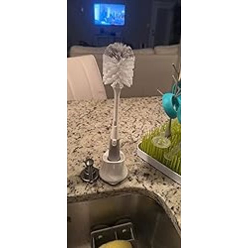 OXO Tot Bottle Brush with Nipple Cleaner and Stand - Gray - 1 Count (Pack of 1)