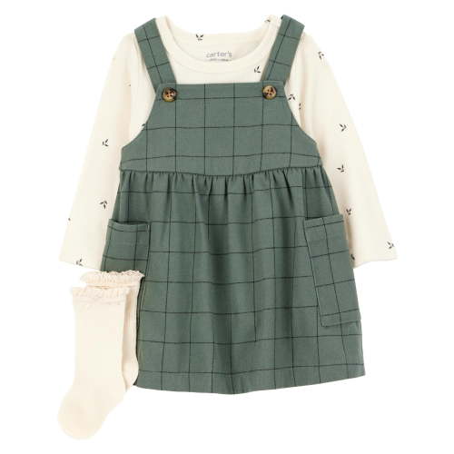 Carter's Child of Mine Baby and Toddler Girl Dress Set, 3-Piece, Sizes 0/3-24 Months
