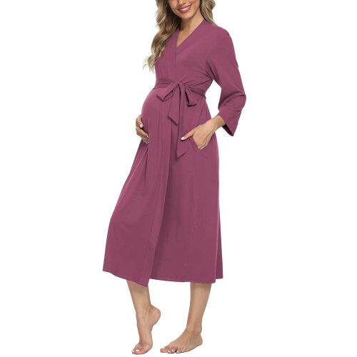 Xpenyo Women's Maternity Sleepwear,Labor/Delivery/Nursing/Hospital Nightgown Kimono Robes Long Pregnancy Loungewear